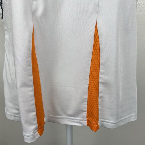 Fila Shirt Women Extra Large White Orange V-Neck Short Sleeve Stretch Active Tee - Picture 10 of 11